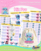 Monstruito Rosa 💖 - Etiquetas Escolares Premium Personalizadas