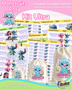 Monstruito Rosa 💖 - Etiquetas Escolares Premium Personalizadas