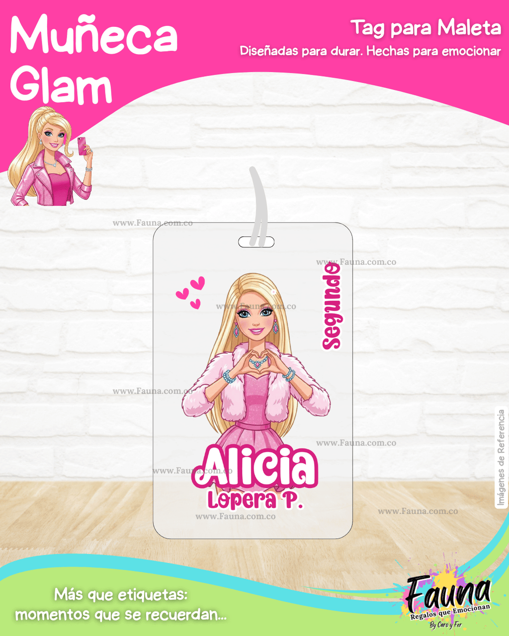 Muñeca Glam 🩷 - Etiquetas Escolares Premium Personalizadas