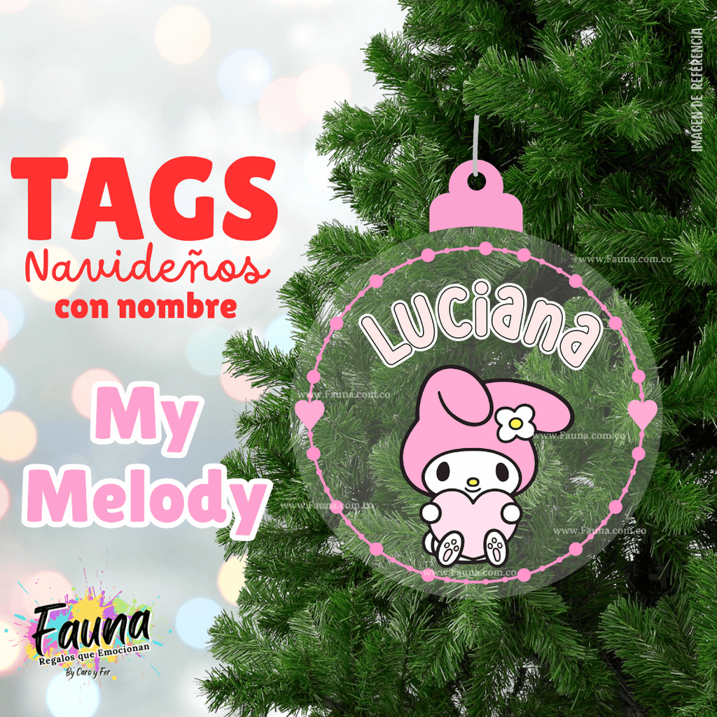 My Melody – Tag Navideño Personalizado 🎄