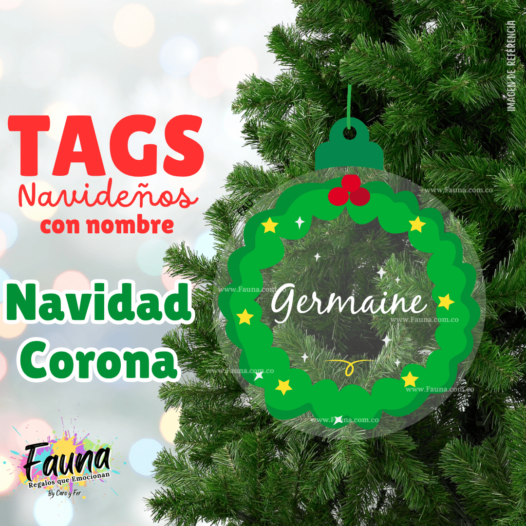 Navidad Corona – Tag Navideño Personalizado 👑