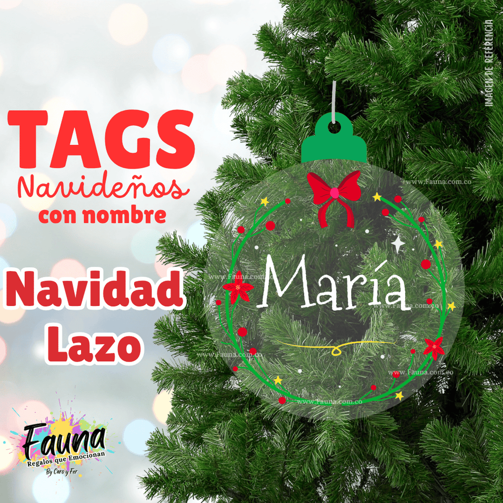 Navidad Lazo – Tag Navideño Personalizado 🎀