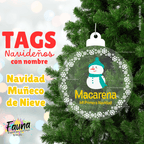 Navidad Muñeco de Nieve – Tag Navideño Personalizado ☃️