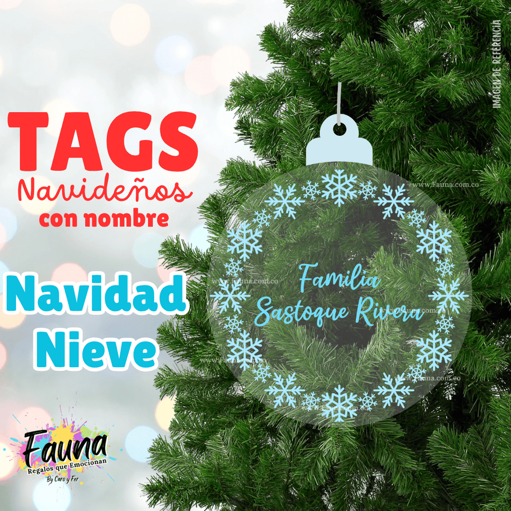 Navidad Nieve – Tag Navideño Personalizado ❄️