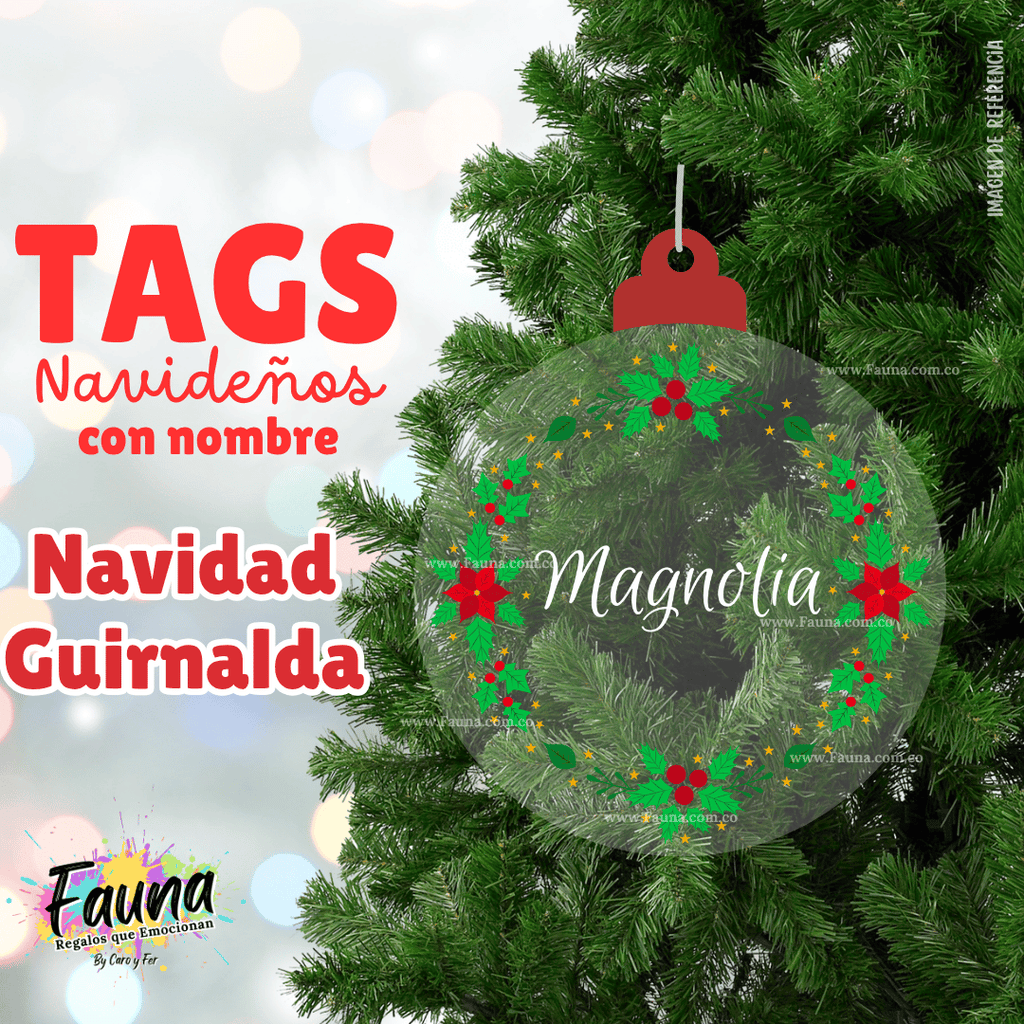 Navidad Guirnalda – Tag Navideño Personalizado 🎄