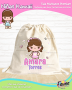 Niñas Kawaii 🌸 - Tula personalizada para niña – multiusos con nombre