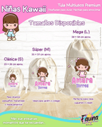 Niñas Kawaii 🌸 - Tula personalizada para niña – multiusos con nombre