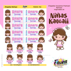 Niñas Kawaii 🌸 - Etiquetas Escolares Premium Personalizadas