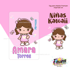 Niñas Kawaii 🌸 - Etiquetas Escolares Premium Personalizadas