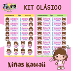 Niñas Kawaii 🌸 - Etiquetas Escolares Premium Personalizadas