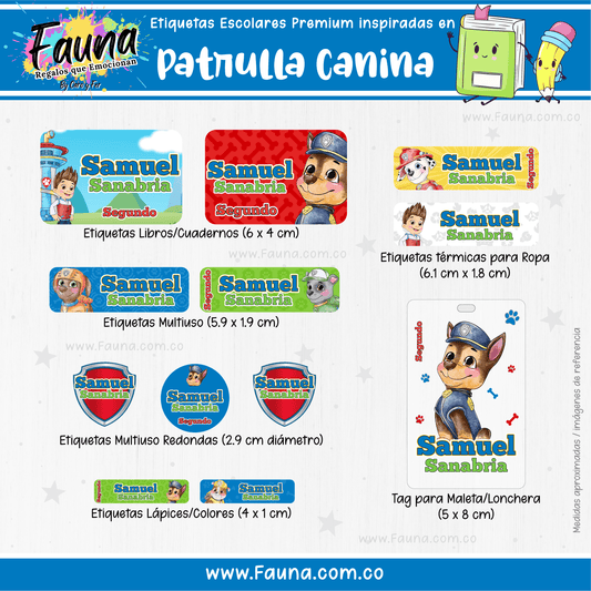 Etiquetas Escolares Premium Personalizadas – Paw Patrol 🐾✨
