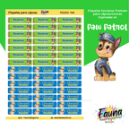 Paw Patrol 🐾 - Etiquetas Escolares Premium Personalizadas