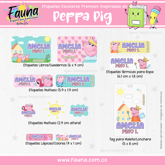 Etiquetas Escolares Premium Personalizadas – Peppa Pig 🐷✨