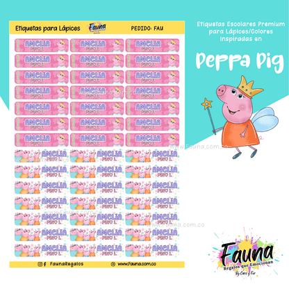 Etiquetas Escolares Premium Personalizadas – Peppa Pig 🐷✨