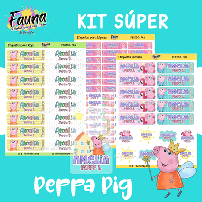 Etiquetas Escolares Premium Personalizadas – Peppa Pig 🐷✨