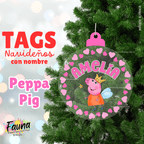 Peppa Pig – Tag Navideño Personalizado 🎄