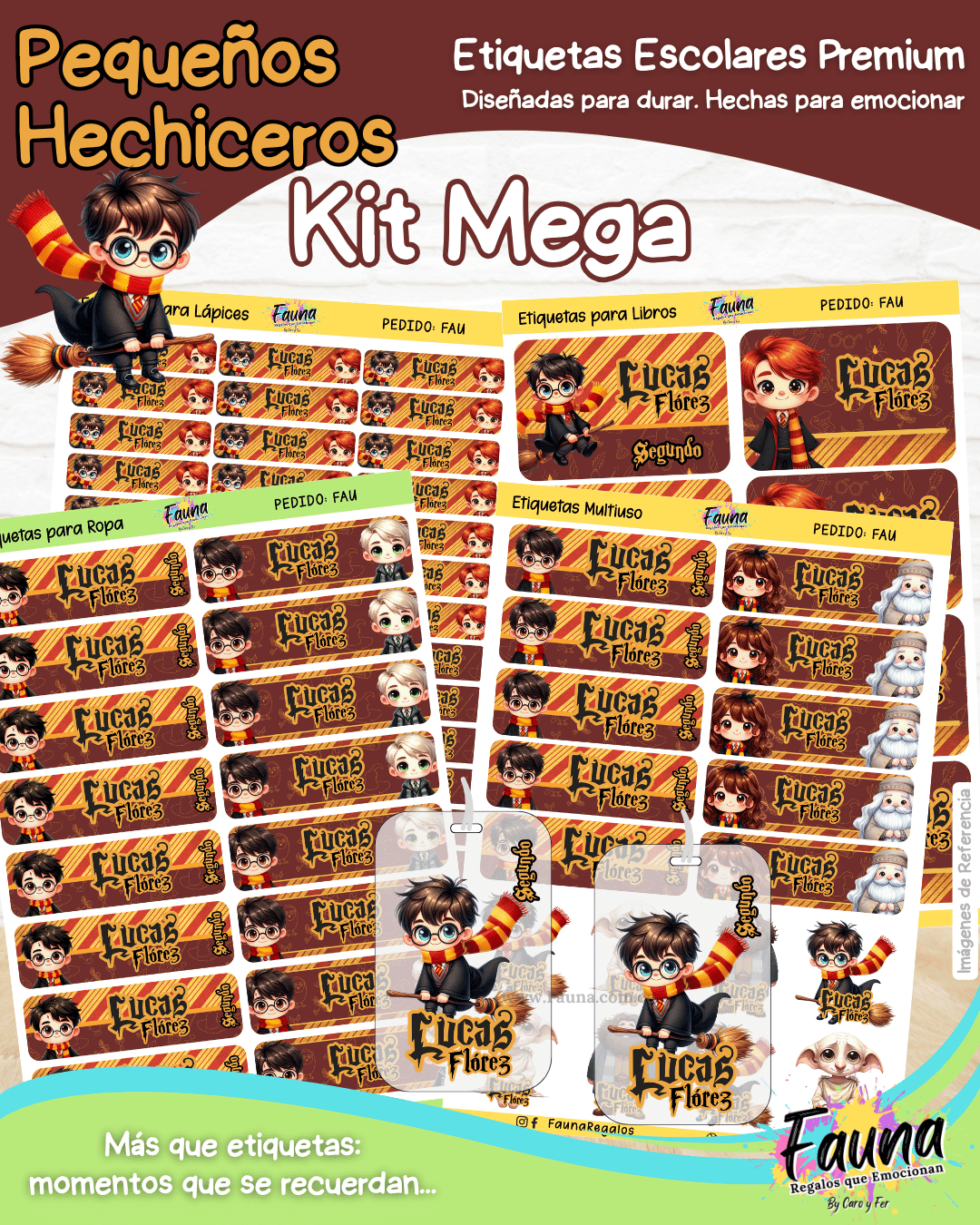 Pequeños Hechiceros 🪄 - Etiquetas Escolares Premium Personalizadas