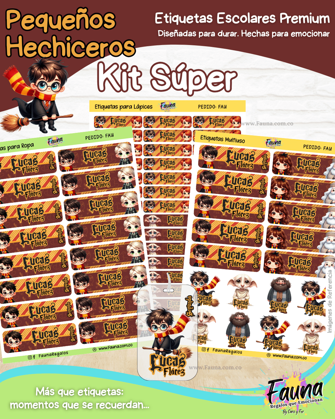 Pequeños Hechiceros 🪄 - Etiquetas Escolares Premium Personalizadas