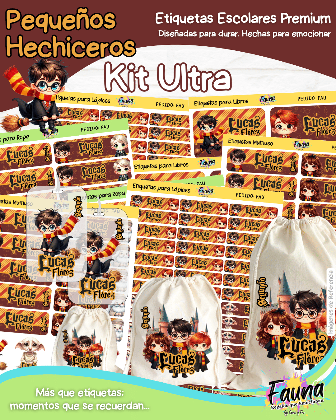Pequeños Hechiceros 🪄 - Etiquetas Escolares Premium Personalizadas