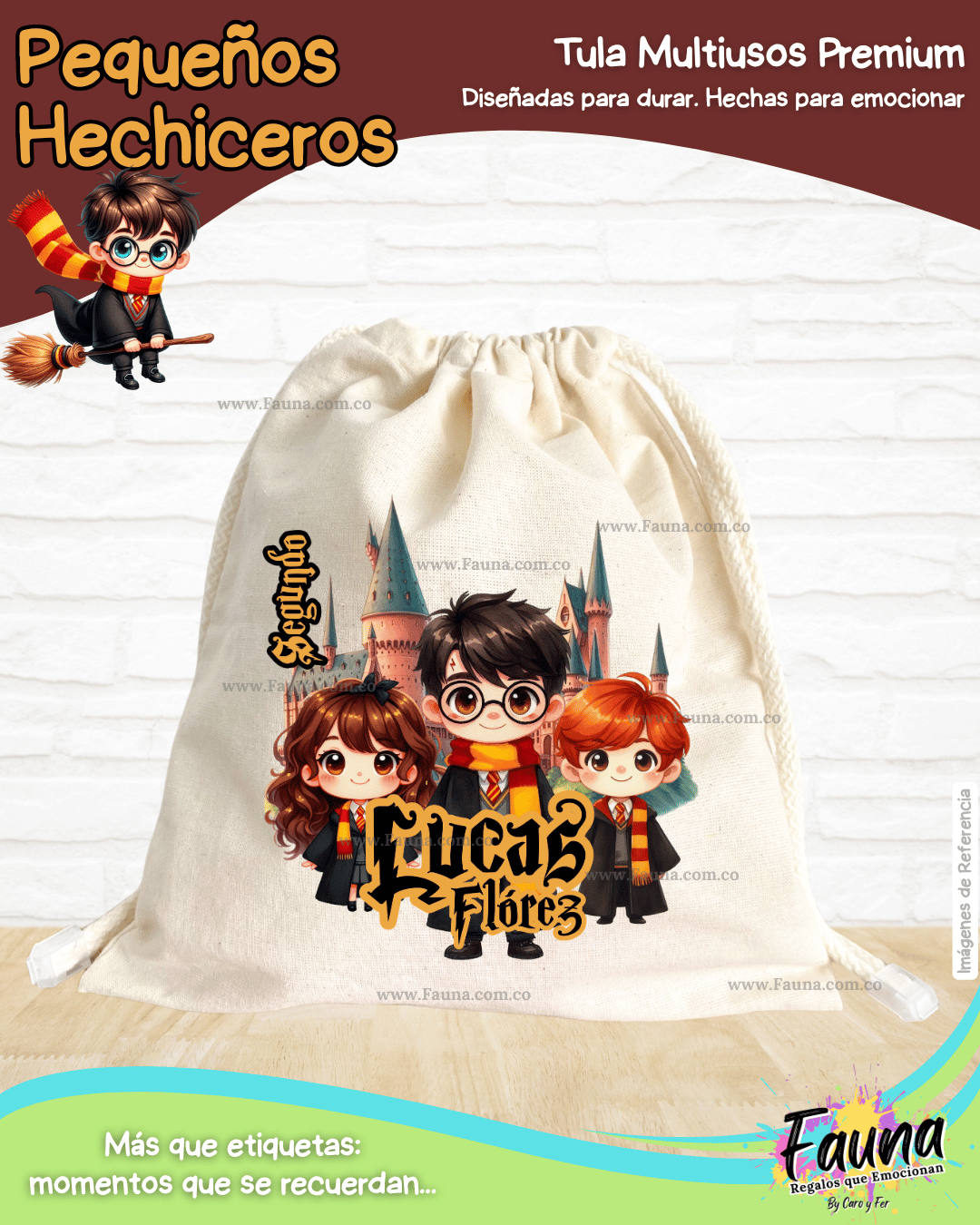 Pequeños Hechiceros 🪄 - Tula personalizada para niños – multiusos con nombre