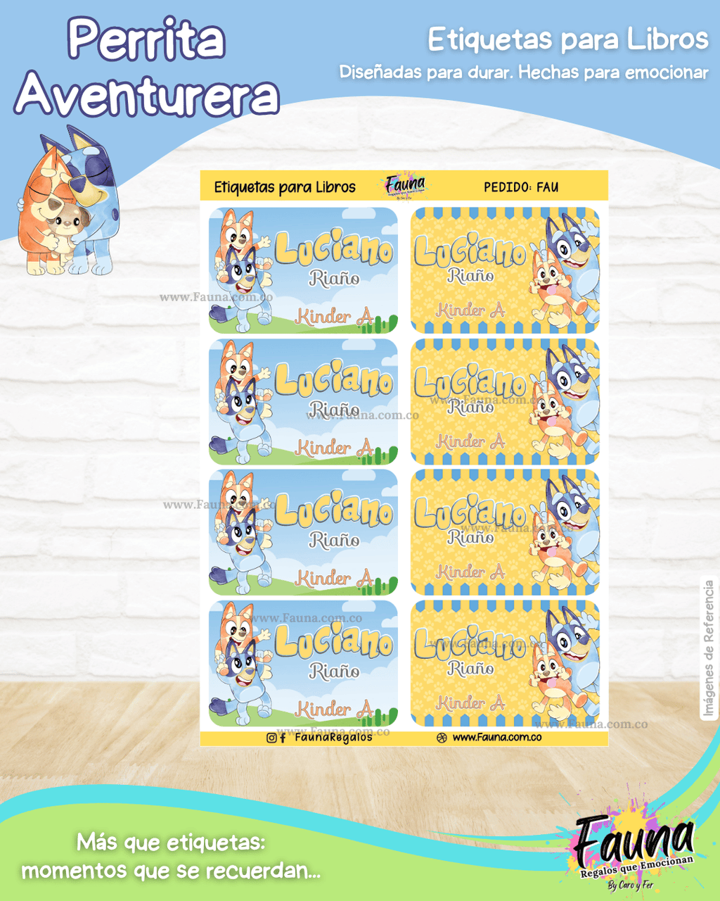 Perrita Aventurera 🐾 - Etiquetas Escolares Premium Personalizadas