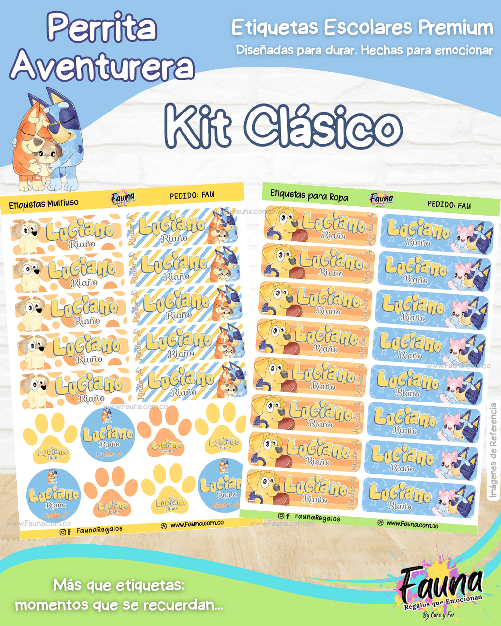 Perrita Aventurera 🐾 - Etiquetas Escolares Premium Personalizadas