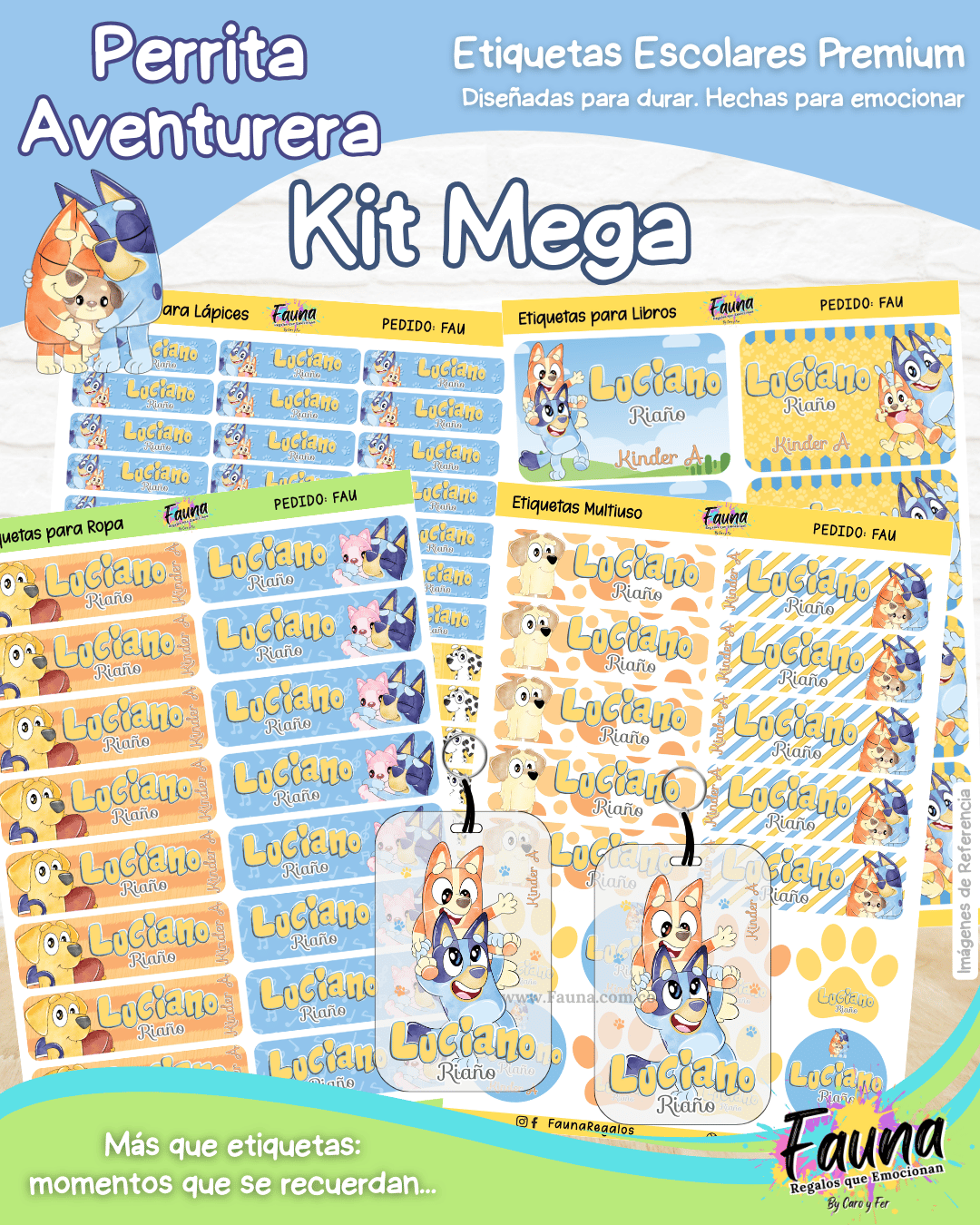 Perrita Aventurera 🐾 - Etiquetas Escolares Premium Personalizadas