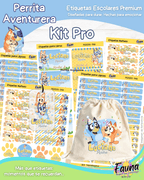 Perrita Aventurera 🐾 - Etiquetas Escolares Premium Personalizadas