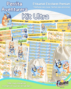 Perrita Aventurera 🐾 - Etiquetas Escolares Premium Personalizadas