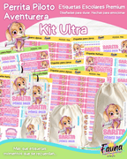 Perrita Piloto Aventurera 💗 - Etiquetas Escolares Premium Personalizadas