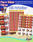 Perro Súper Héroe 🐶 - Etiquetas Escolares Premium Personalizadas
