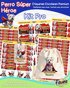 Perro Súper Héroe 🐶 - Etiquetas Escolares Premium Personalizadas