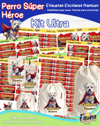 Perro Súper Héroe 🐶 - Etiquetas Escolares Premium Personalizadas