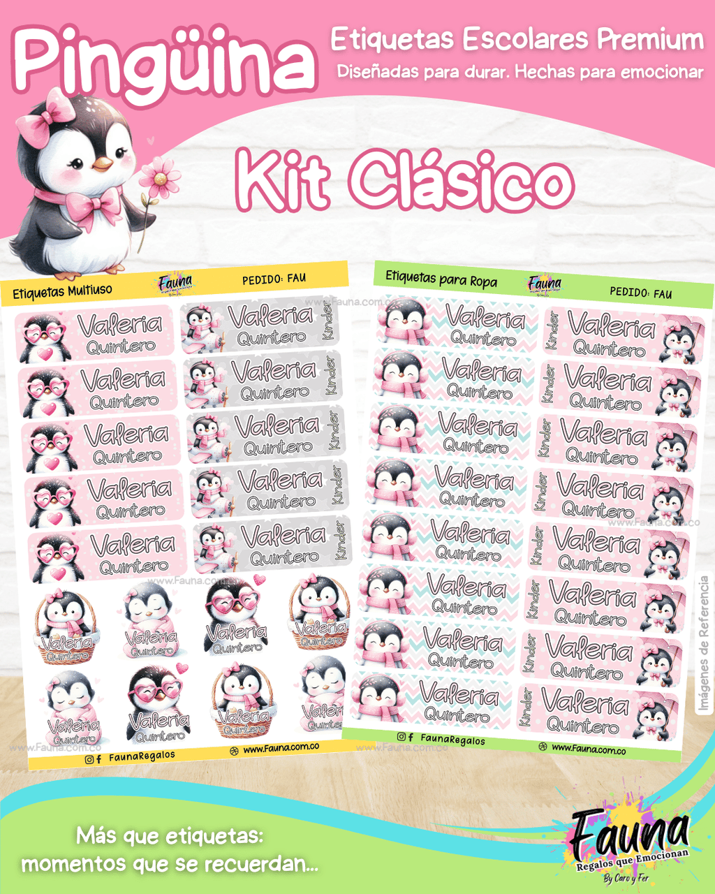 Pingüina 🐧 - Etiquetas Escolares Premium Personalizadas