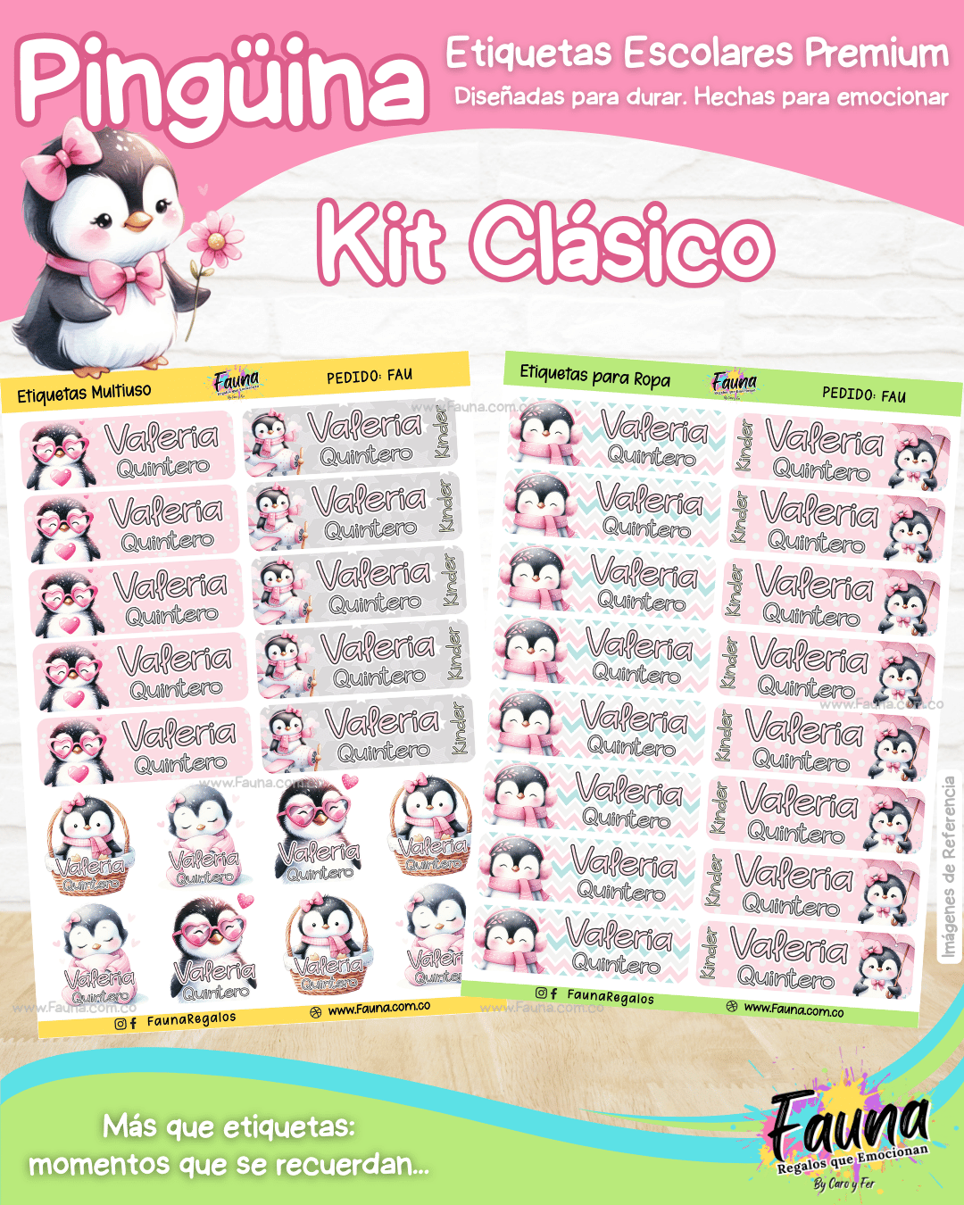 Pingüina 🐧 - Etiquetas Escolares Premium Personalizadas