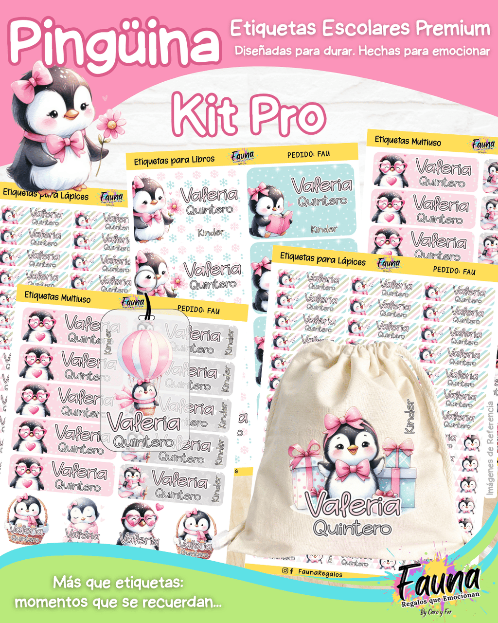 Pingüina 🐧 - Etiquetas Escolares Premium Personalizadas