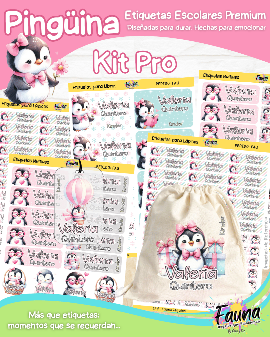 Pingüina 🐧 - Etiquetas Escolares Premium Personalizadas