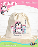 Pingüina 🐧 - Tula personalizada para niña – multiusos con nombre