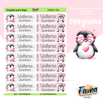 Etiquetas Escolares Premium Personalizadas – Pingüina 🐧❄️