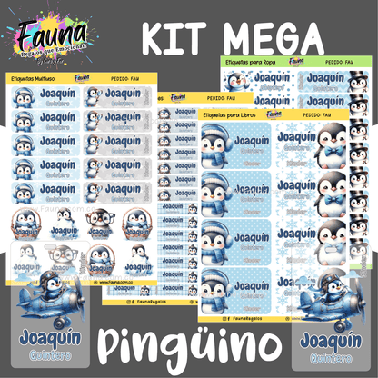 Etiquetas Escolares Premium Personalizadas – Pingüino ❄️🐧