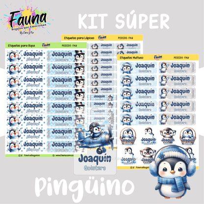 Etiquetas Escolares Premium Personalizadas – Pingüino ❄️🐧