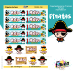 Piratas 🏴‍☠️ - Etiquetas Escolares Premium Personalizadas