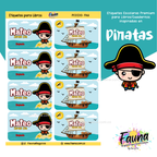 Piratas 🏴‍☠️ - Etiquetas Escolares Premium Personalizadas