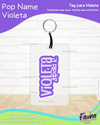 Pop Name – Violeta 💜 - Etiquetas Escolares Premium Personalizadas