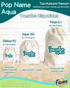 Pop Name – Aqua 💧 - Tula personalizada – multiusos con nombre