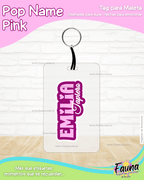 Pop Name – Pink 💖 - Etiquetas Escolares Premium Personalizadas
