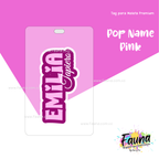 Pop Name – Pink 💖 - Etiquetas Escolares Premium Personalizadas