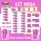 Pop Name – Pink 💖 - Etiquetas Escolares Premium Personalizadas