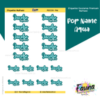 Pop Name – Aqua 💧 - Etiquetas Escolares Premium Personalizadas