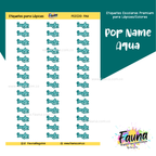 Pop Name – Aqua 💧 - Etiquetas Escolares Premium Personalizadas